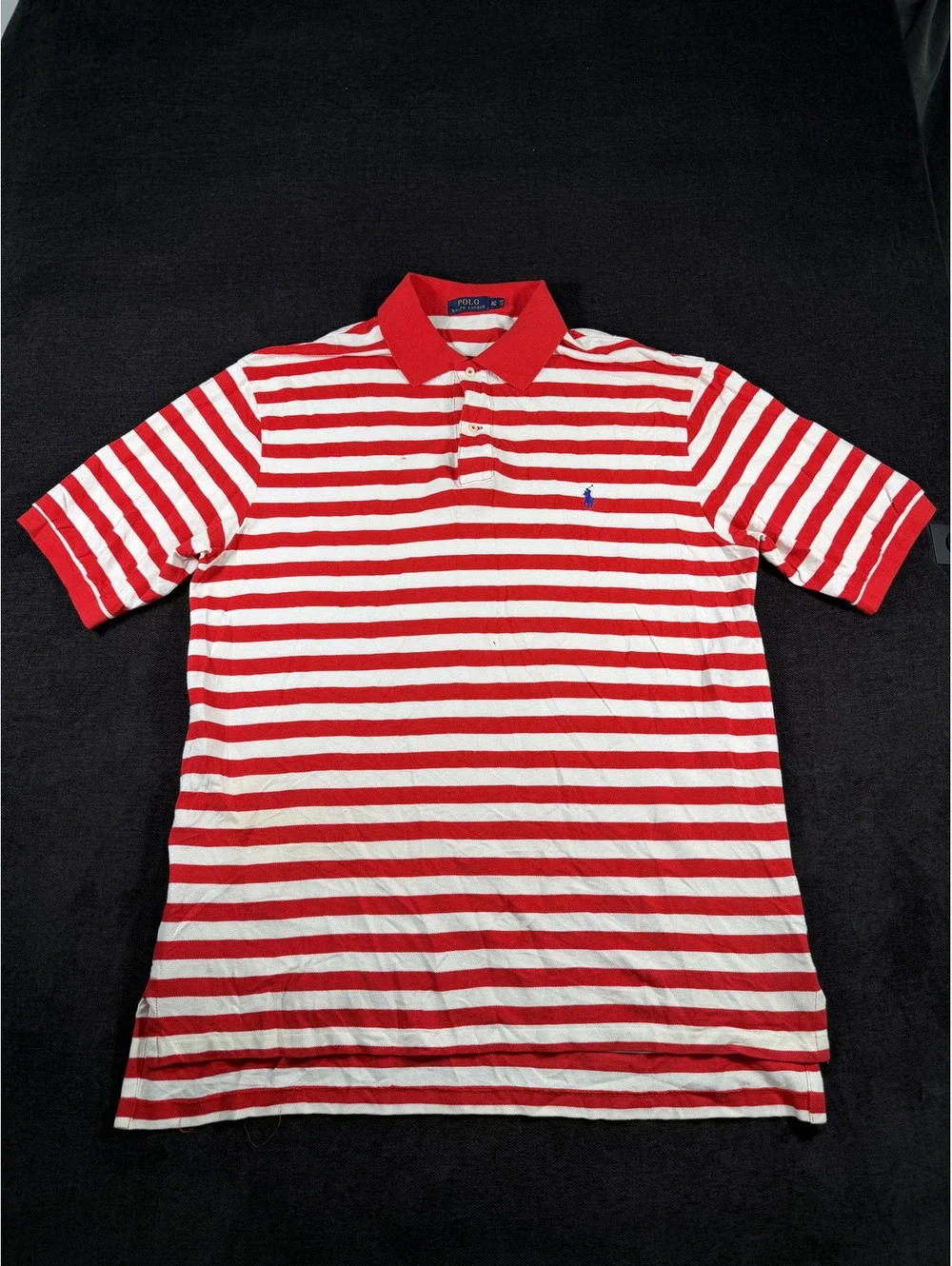 Polo Ralph Lauren Men's Red and White Striped Polo Shirt, Size XL Tall